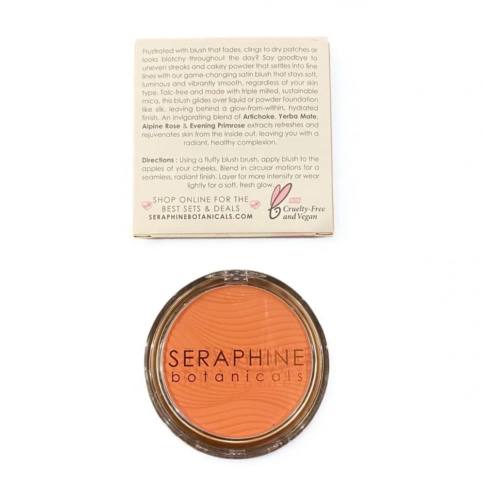 seraphine Botanicals Tea+Rose-Streak-Free Satin Blush in Fresh Apricot 10g
